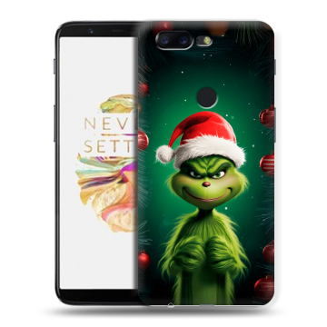 Силиконовый чехол на OnePlus 5T с принтом Гринч Новый год Рождество Силиконовый чехол на OnePlus 5T с принтом Гринч Новый год Рождество