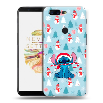 Силиконовый чехол на OnePlus 5T с принтом Стич Новый год Силиконовый чехол на OnePlus 5T с принтом Стич Новый год