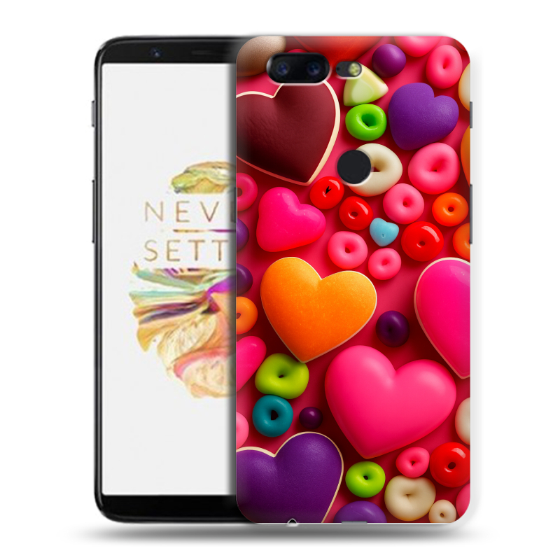 Силиконовый чехол на OnePlus 5T с принтом Сердечки Силиконовый чехол на OnePlus 5T с принтом Сердечки