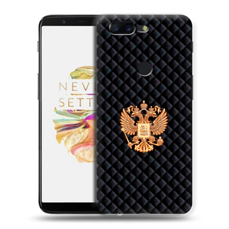 Пластиковый чехол на OnePlus 5T с принтом Герб России принт Пластиковый чехол на OnePlus 5T с принтом Герб России принт