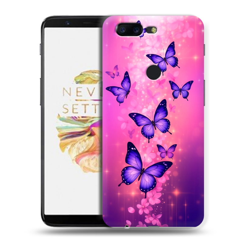 Пластиковый чехол на OnePlus 5T с принтом Бабочки Пластиковый чехол на OnePlus 5T с принтом Бабочки