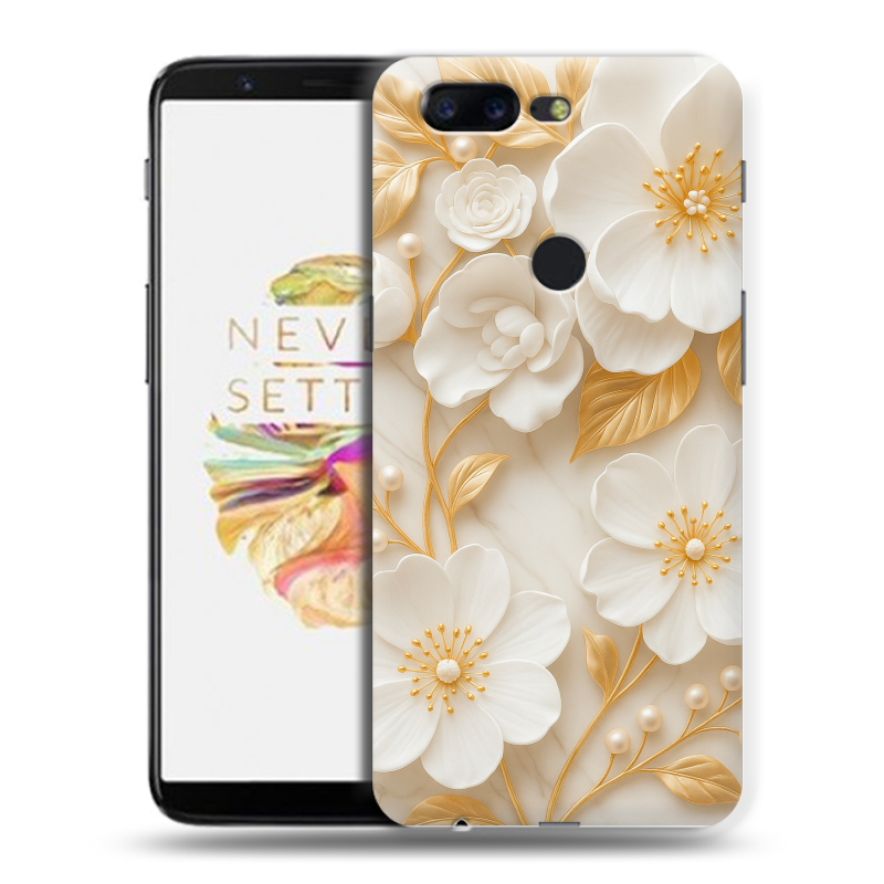 Пластиковый чехол на OnePlus 5T с принтом Цветы Пластиковый чехол на OnePlus 5T с принтом Цветы
