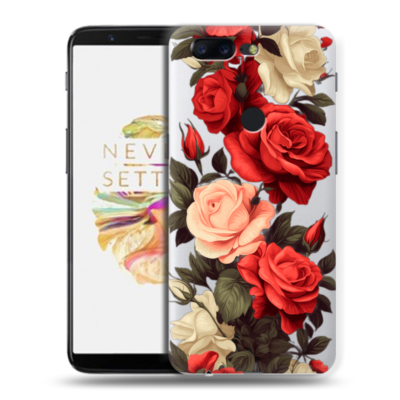 Пластиковый чехол на OnePlus 5T с принтом Розы Пластиковый чехол на OnePlus 5T с принтом Розы
