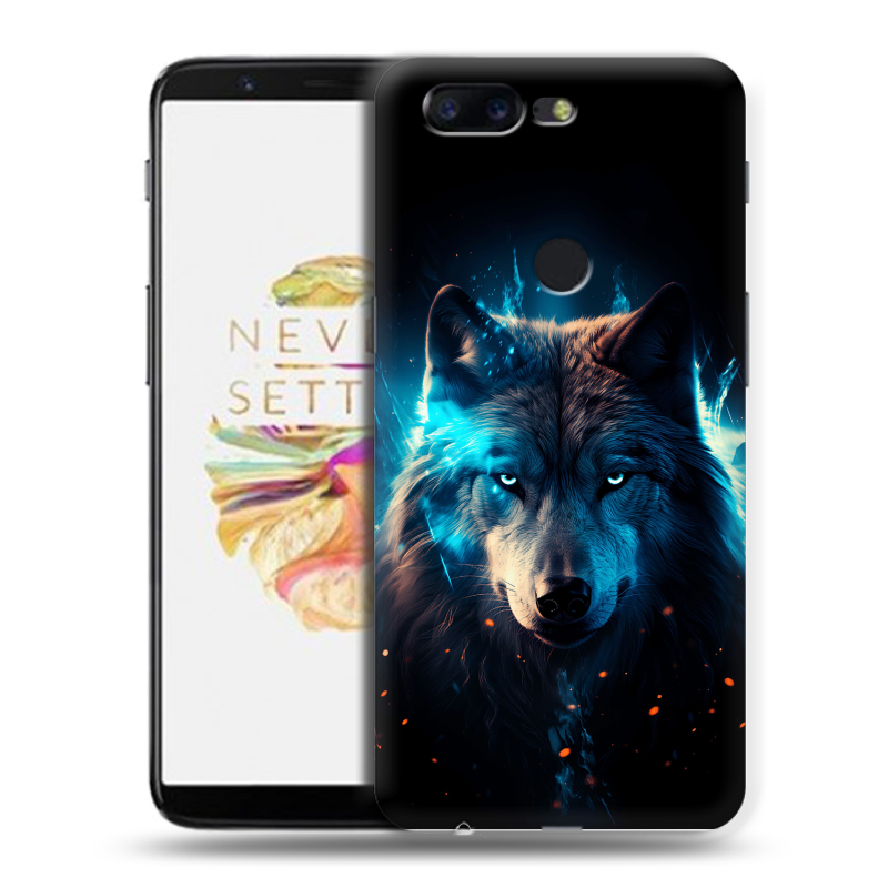 Силиконовый чехол на OnePlus 5T с принтом Волк ночной Силиконовый чехол на OnePlus 5T с принтом Волк ночной