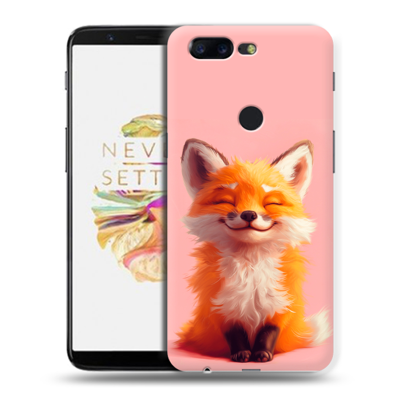 Пластиковый чехол на OnePlus 5T с принтом милая лиса Пластиковый чехол на OnePlus 5T с принтом милая лиса