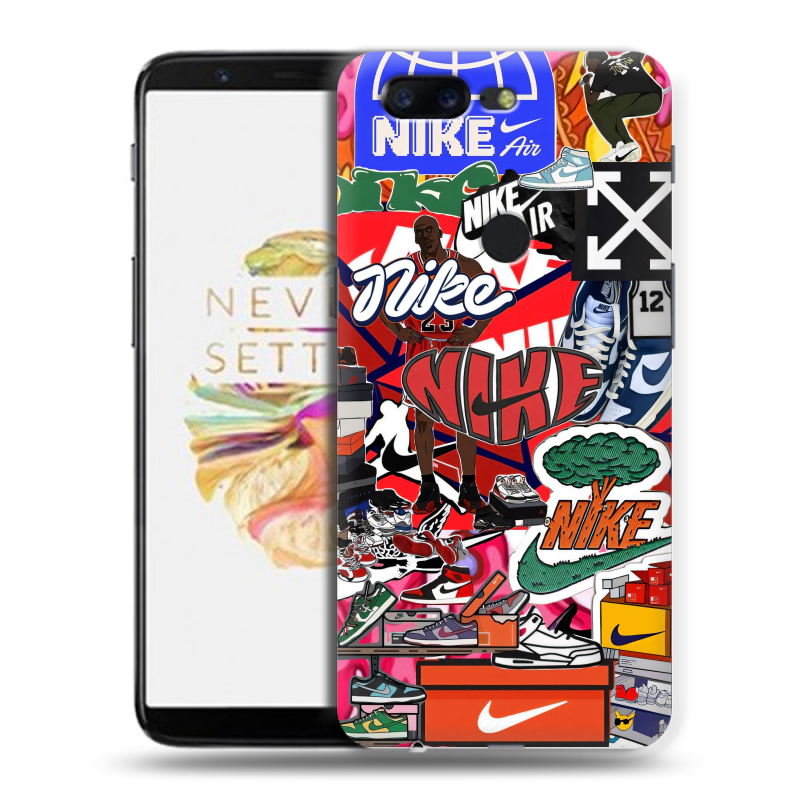 Силиконовый чехол на OnePlus 5T с принтом Найк Nike яркий Силиконовый чехол на OnePlus 5T с принтом Найк Nike яркий