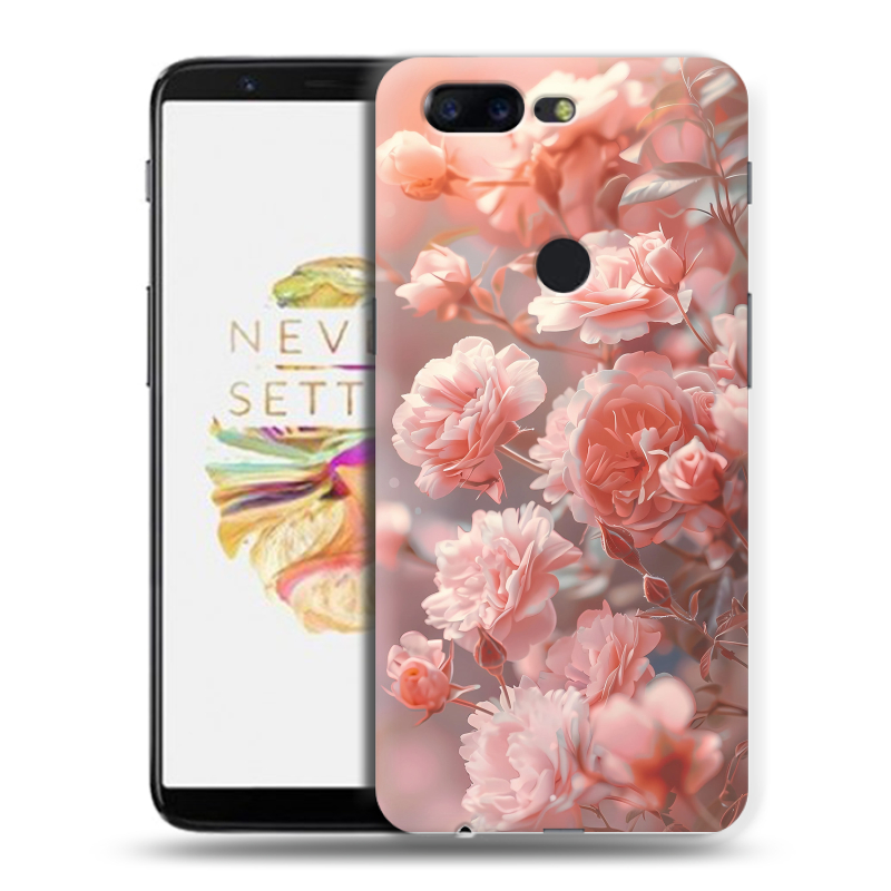 Пластиковый чехол на OnePlus 5T с принтом Розовые розы Пластиковый чехол на OnePlus 5T с принтом Розовые розы