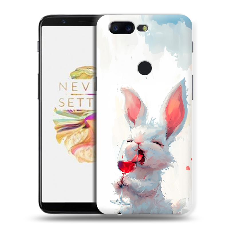 Силиконовый чехол на OnePlus 5T с принтом кролик зайчик Силиконовый чехол на OnePlus 5T с принтом кролик зайчик