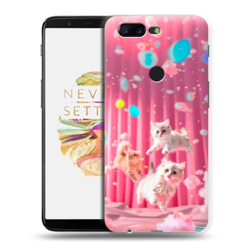 Силиконовый чехол на OnePlus 5T с принтом милые котики Силиконовый чехол на OnePlus 5T с принтом милые котики
