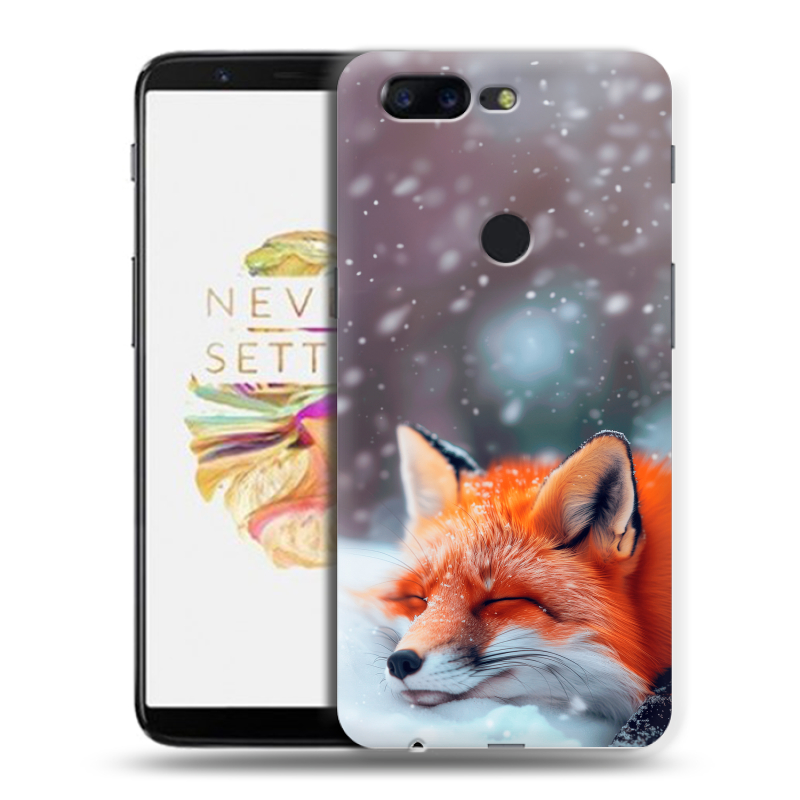 Силиконовый чехол на OnePlus 5T с принтом лиса Силиконовый чехол на OnePlus 5T с принтом лиса