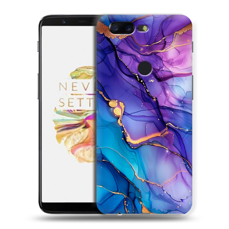 Силиконовый чехол на OnePlus 5T с принтом синий мрамор Силиконовый чехол на OnePlus 5T с принтом синий мрамор