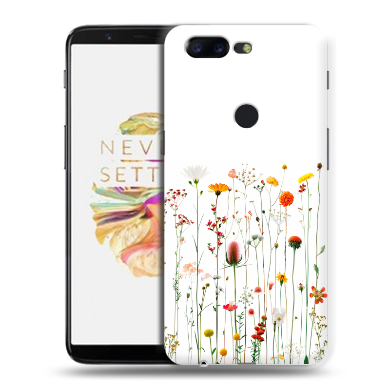 Пластиковый чехол на OnePlus 5T с принтом цветы Пластиковый чехол на OnePlus 5T с принтом цветы