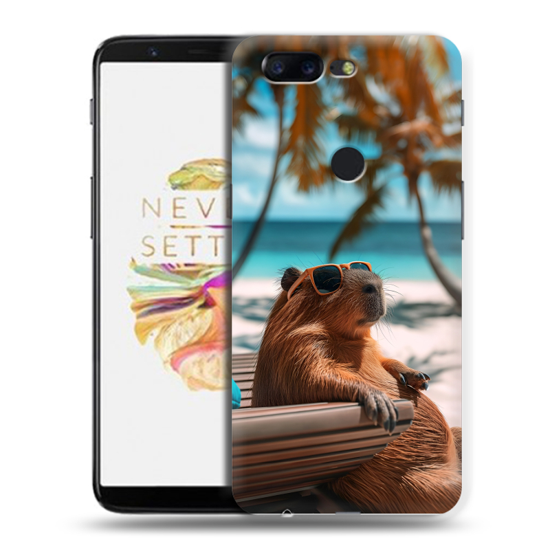 Пластиковый чехол на OnePlus 5T с принтом Капибара Пластиковый чехол на OnePlus 5T с принтом Капибара