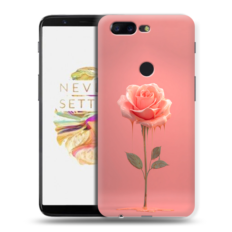 Пластиковый чехол на OnePlus 5T с принтом Розовая роза Пластиковый чехол на OnePlus 5T с принтом Розовая роза