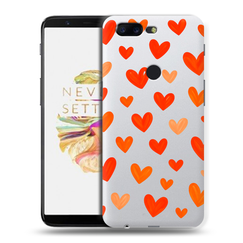 Силиконовый чехол на OnePlus 5T с принтом Сердечки Силиконовый чехол на OnePlus 5T с принтом Сердечки
