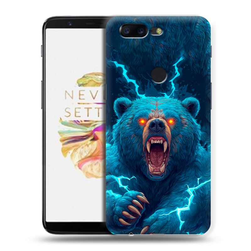 Силиконовый чехол на OnePlus 5T с принтом Медведь Силиконовый чехол на OnePlus 5T с принтом Медведь