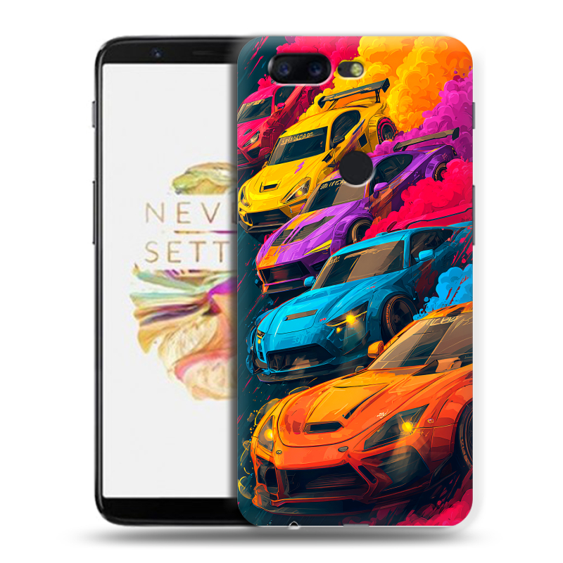 Пластиковый чехол на OnePlus 5T с принтом Тачки Пластиковый чехол на OnePlus 5T с принтом Тачки