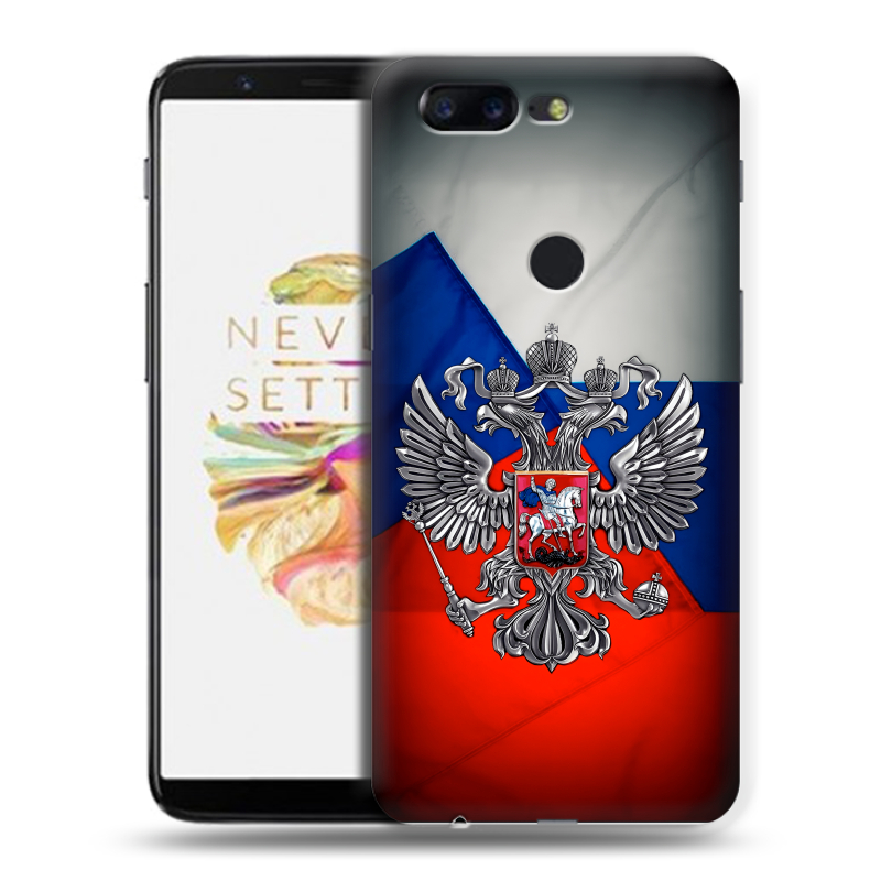 Силиконовый чехол на OnePlus 5T с принтом Флаг России Силиконовый чехол на OnePlus 5T с принтом Флаг России
