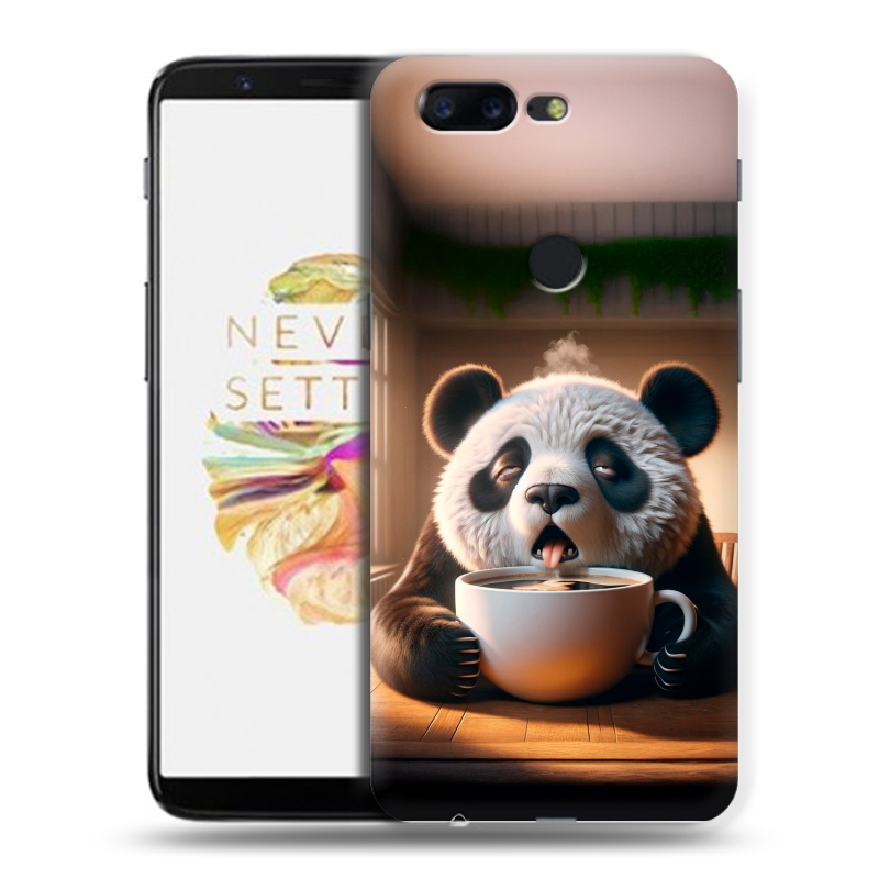 Силиконовый чехол на OnePlus 5T с принтом смешная панда Силиконовый чехол на OnePlus 5T с принтом смешная панда