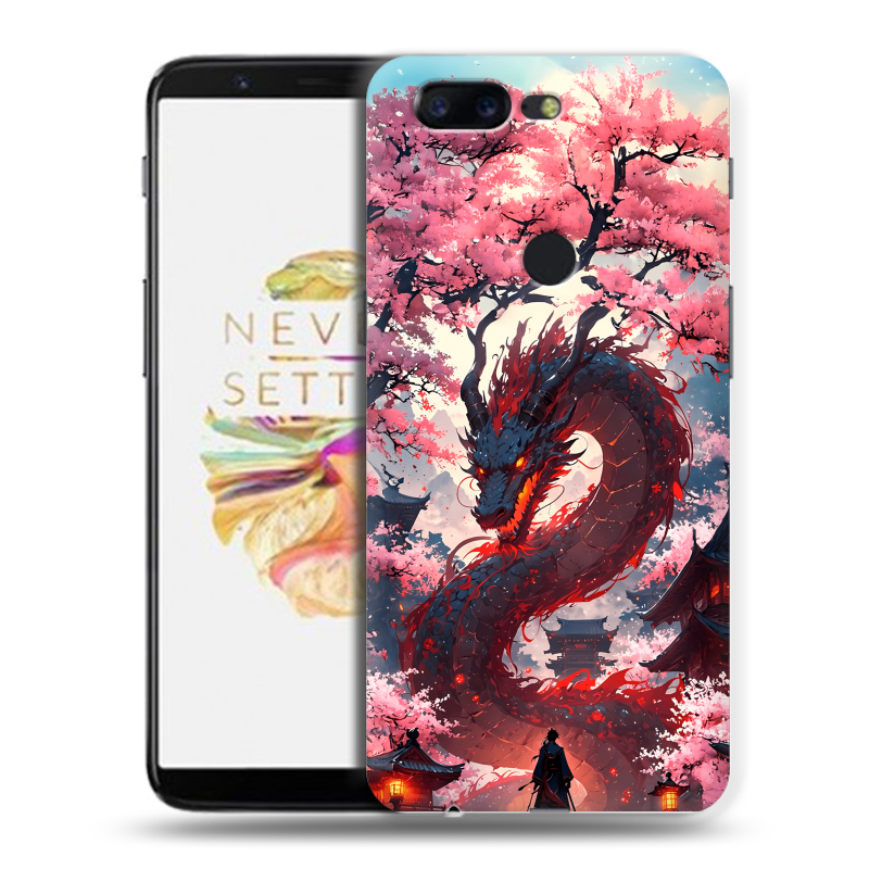 Пластиковый чехол на OnePlus 5T с принтом Дракон Японский Пластиковый чехол на OnePlus 5T с принтом Дракон Японский