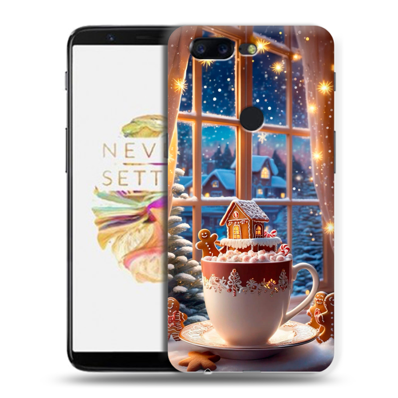 Силиконовый чехол на OnePlus 5T с принтом Новый год Силиконовый чехол на OnePlus 5T с принтом Новый год