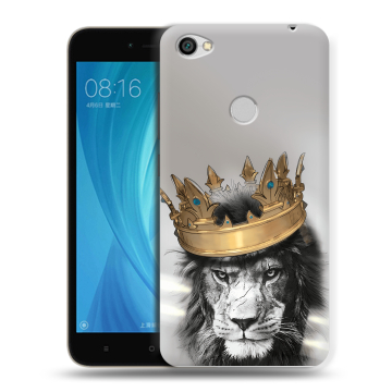 Силиконовый чехол на Xiaomi RedMi Note 5A Prime с принтом Лев с короной Силиконовый чехол на Xiaomi RedMi Note 5A Prime с принтом Лев с короной