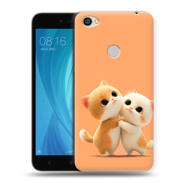 Силиконовый чехол на Xiaomi RedMi Note 5A Prime с принтом Милые котики Силиконовый чехол на Xiaomi RedMi Note 5A Prime с принтом Милые котики