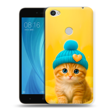 Силиконовый чехол на Xiaomi RedMi Note 5A Prime с принтом Котенок в шапке Силиконовый чехол на Xiaomi RedMi Note 5A Prime с принтом Котенок в шапке