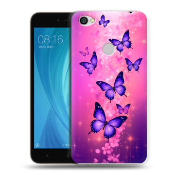 Силиконовый чехол на Xiaomi RedMi Note 5A Prime с принтом Бабочки Силиконовый чехол на Xiaomi RedMi Note 5A Prime с принтом Бабочки