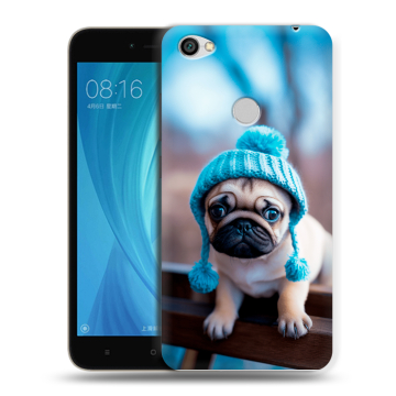 Силиконовый чехол на Xiaomi RedMi Note 5A Prime с принтом Мопс в шапке Силиконовый чехол на Xiaomi RedMi Note 5A Prime с принтом Мопс в шапке