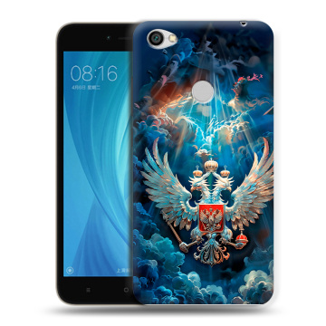 Силиконовый чехол на Xiaomi RedMi Note 5A Prime с принтом Герб флаг России Силиконовый чехол на Xiaomi RedMi Note 5A Prime с принтом Герб флаг России