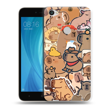 Силиконовый чехол на Xiaomi RedMi Note 5A Prime с принтом капибара Силиконовый чехол на Xiaomi RedMi Note 5A Prime с принтом капибара
