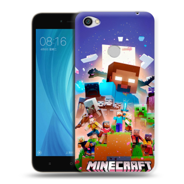 Силиконовый чехол на Xiaomi RedMi Note 5A Prime с принтом Майнкрафт Minecraft