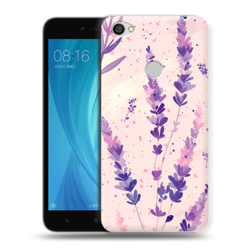 Силиконовый чехол на Xiaomi RedMi Note 5A Prime с принтом цветы лаванда Силиконовый чехол на Xiaomi RedMi Note 5A Prime с принтом цветы лаванда