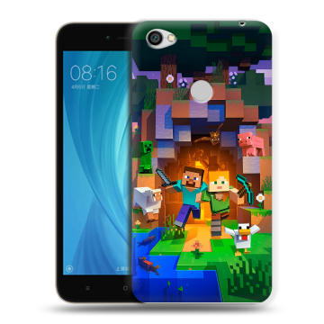 Силиконовый чехол на Xiaomi RedMi Note 5A Prime с принтом Майнкрафт Minecraft