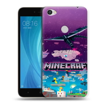 Силиконовый чехол на Xiaomi RedMi Note 5A Prime с принтом Майнкрафт Minecraft Силиконовый чехол на Xiaomi RedMi Note 5A Prime с принтом Майнкрафт Minecraft