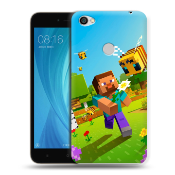 Силиконовый чехол на Xiaomi RedMi Note 5A Prime с принтом Майнкрафт Minecraft