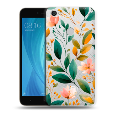 Силиконовый чехол на Xiaomi RedMi Note 5A Prime с принтом Цветы паттерн