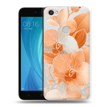 Силиконовый чехол на Xiaomi RedMi Note 5A Prime с принтом Бежевые цветы