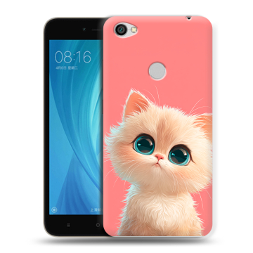 Силиконовый чехол на Xiaomi RedMi Note 5A Prime с принтом Розовый котенок