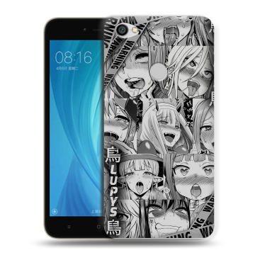 Силиконовый чехол на Xiaomi RedMi Note 5A Prime с принтом Ahegao Ахегао Аниме