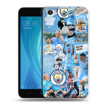 Силиконовый чехол на Xiaomi RedMi Note 5A Prime с принтом Man City Манчестер Сити