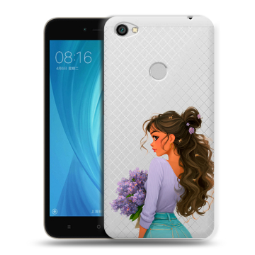 Силиконовый чехол на Xiaomi RedMi Note 5A Prime с принтом девушка цветы