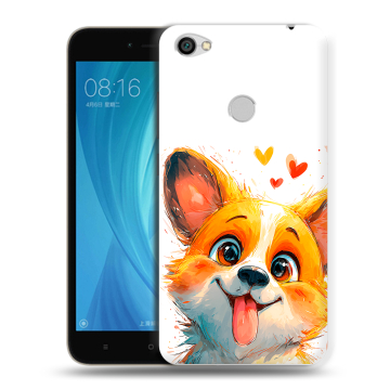 Силиконовый чехол на Xiaomi RedMi Note 5A Prime с принтом корги Силиконовый чехол на Xiaomi RedMi Note 5A Prime с принтом корги