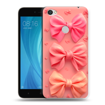 Силиконовый чехол на Xiaomi RedMi Note 5A Prime с принтом Розовые бантики Силиконовый чехол на Xiaomi RedMi Note 5A Prime с принтом Розовые бантики