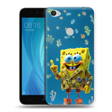 Силиконовый чехол на Xiaomi RedMi Note 5A Prime с принтом Спанч боб Спанчбоб Силиконовый чехол на Xiaomi RedMi Note 5A Prime с принтом Спанч боб Спанчбоб