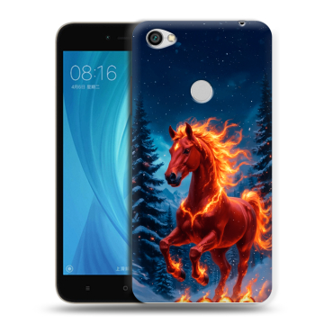 Силиконовый чехол на Xiaomi RedMi Note 5A Prime с принтом Новый год коня
