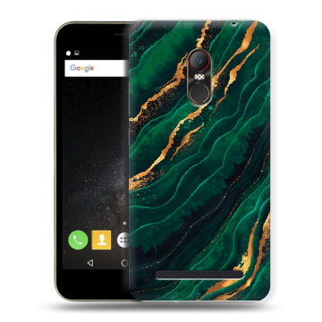 Силиконовый чехол на ZTE Nubia N1 Lite с принтом Мрамор зеленое золото