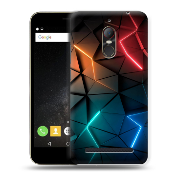 Силиконовый чехол на ZTE Nubia N1 Lite с принтом Абстракция неон