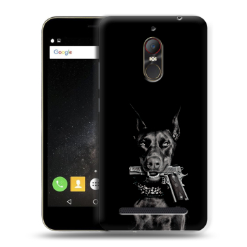 Силиконовый чехол на ZTE Nubia N1 Lite с принтом Доберман и пистолет